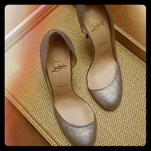 Christian Louboutin Silver Dorsay Pump